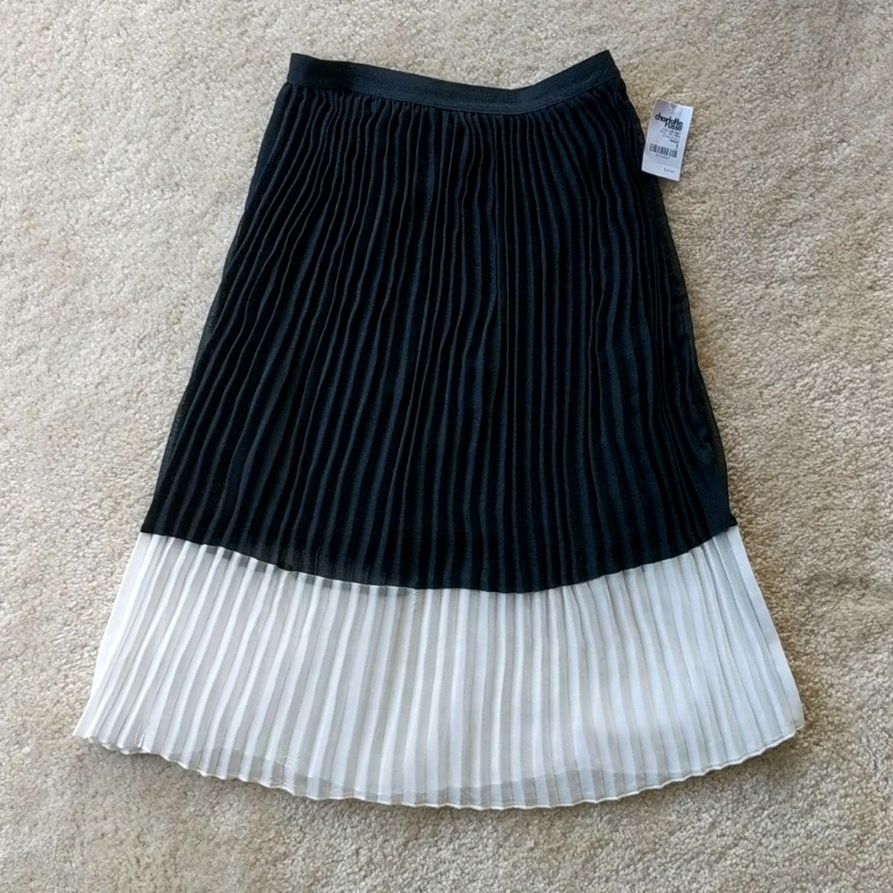 Charlotte Russe Black & White Pleated Skirt